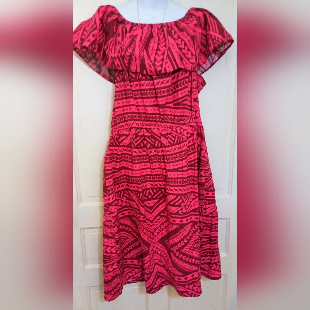 Pink Patterned Midi Dress - Picture 3 of 6
